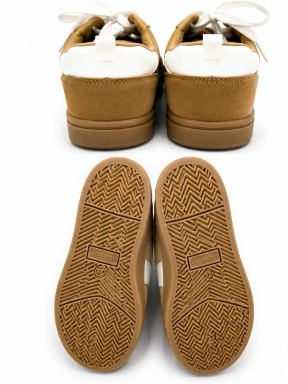 Old Navy Kids Toddler Size 12 Tan White Retro Lace Up Sneakers